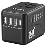 LENCENT 45W Reiseadapter mit USB-A + USB-C